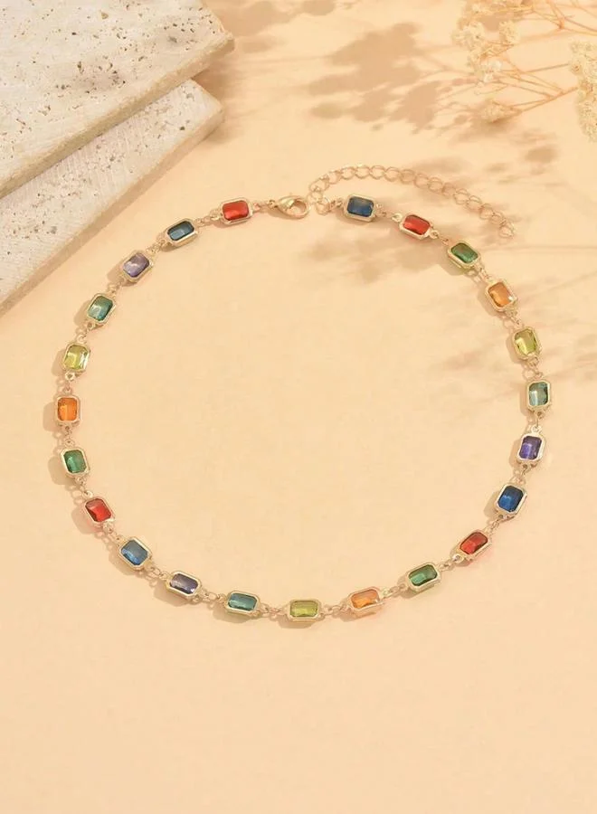 Take Two  Women Crystal Geometric Square Necklace for Women | Best Price UAE
